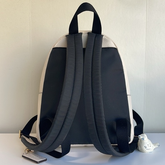 COACH Pebbled Leather Mini Charlie Backpack Color Chalk - Picture 11 of 17